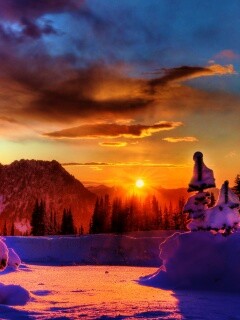 Зимнее солнце обои