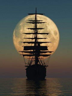 Корабль со спущенными парусами обои