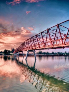 Мост через реку обои