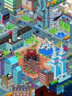 Пиксельный город обои