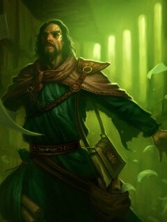 Маг в библиотеке обои