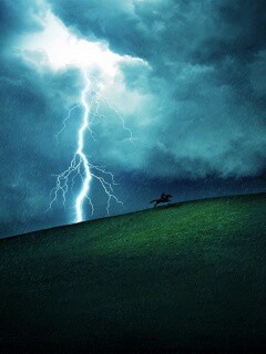 Всадник в буре обои