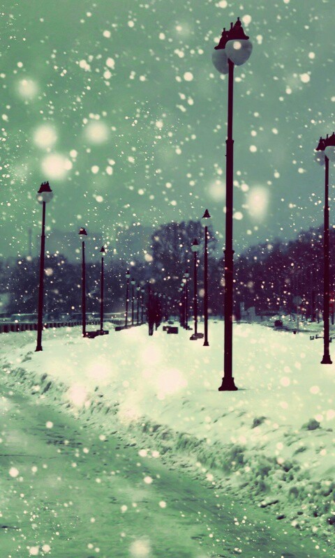 Зимняя набережная обои