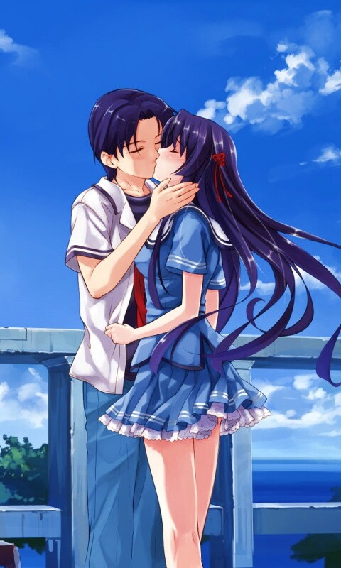 Поцелуй на набережной обои