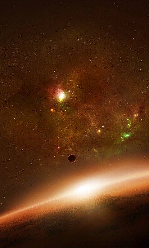 Восход в космосе обои