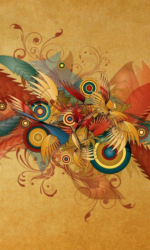 Перья и круги обои