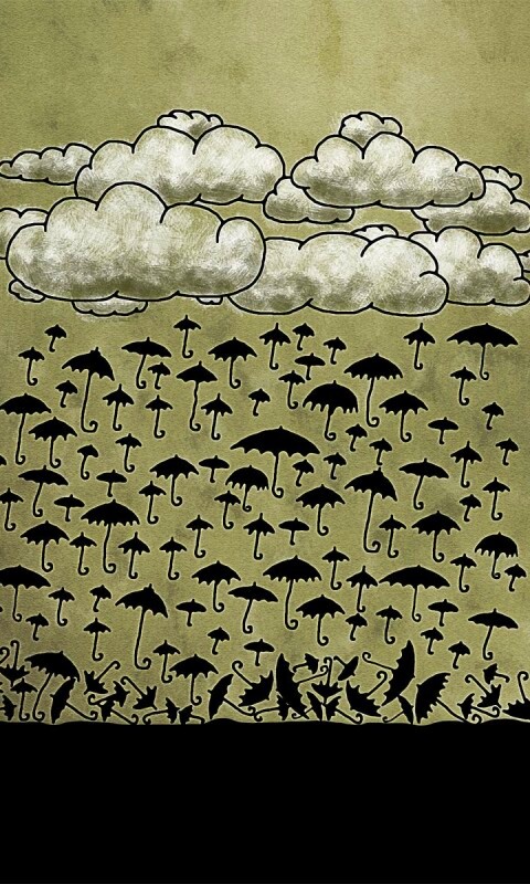 Дождь из зонтиков обои