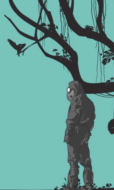 Человек в защитном костюме обои