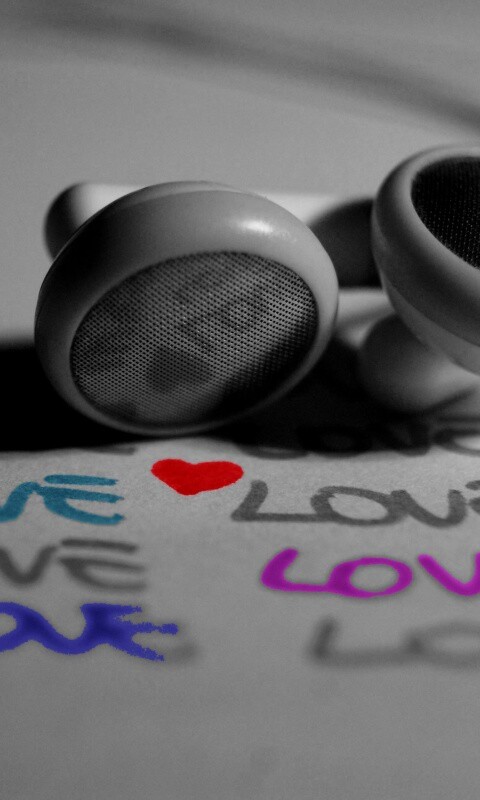 Наушники и любовь обои