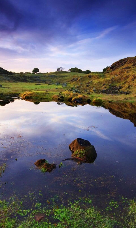 Затопленная долина в Новой Зеландии обои