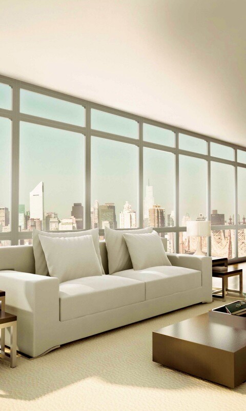 Квартира с видом на мегаполис обои