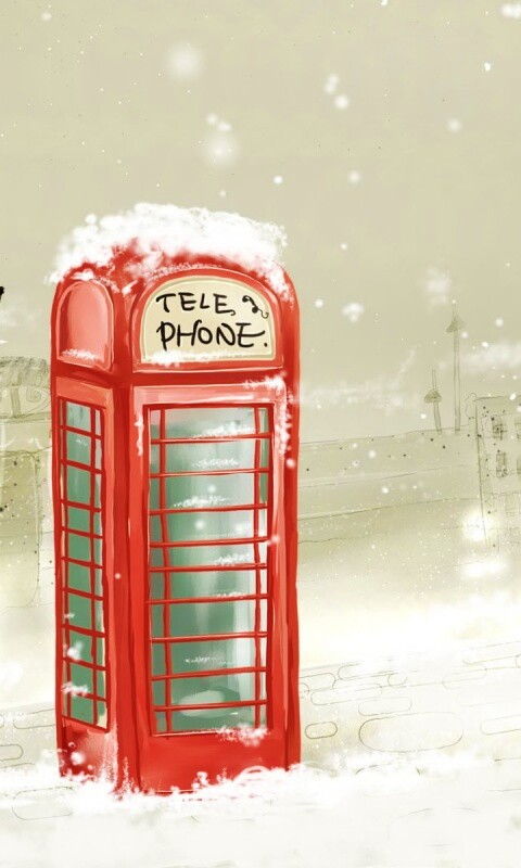 Лондонская телефонная будка обои