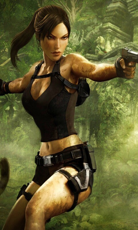 Лара Крофт протв тигров обои
