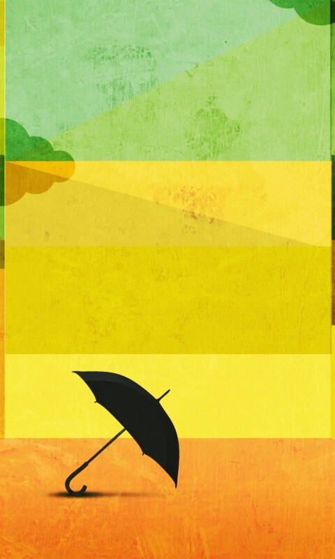 Силуэт зонтика обои