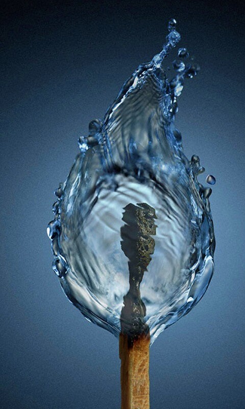 Водяное пламя спички обои