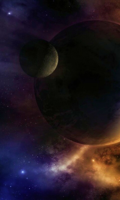 Планета с одним спутником обои