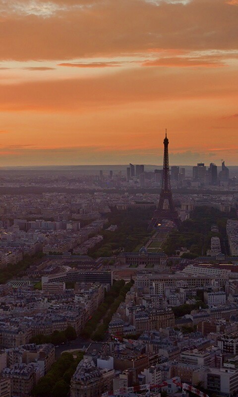 Вид на вечерний Париж обои