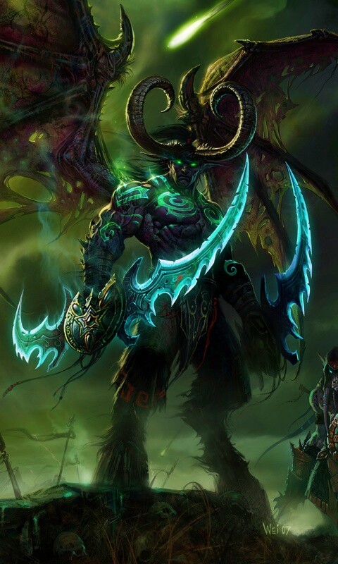 Иллидан с клинками обои