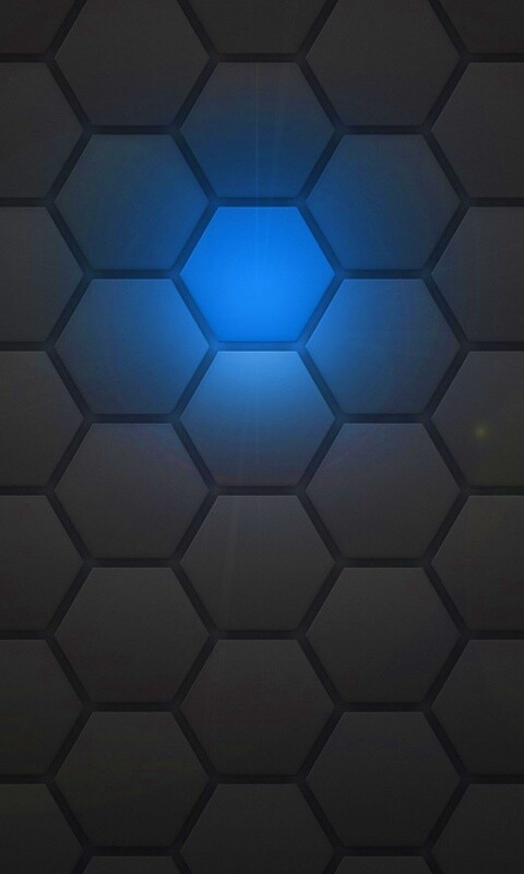 Светящийся синий шестиугольник обои