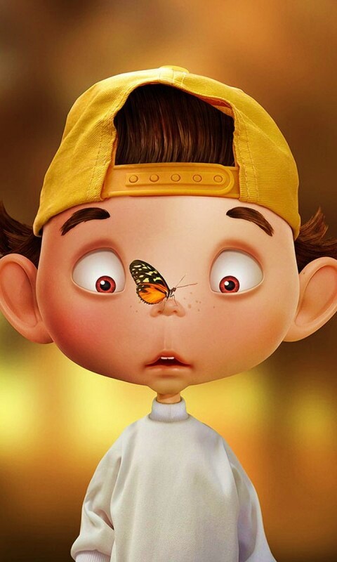 Бабочка на носу обои