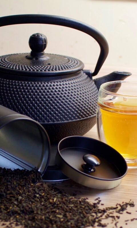 Черный чайный набор обои