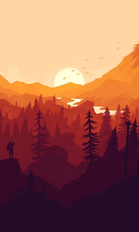 Красный Firewatch обои