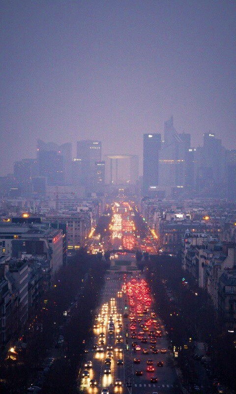 Ночной город в тумане обои