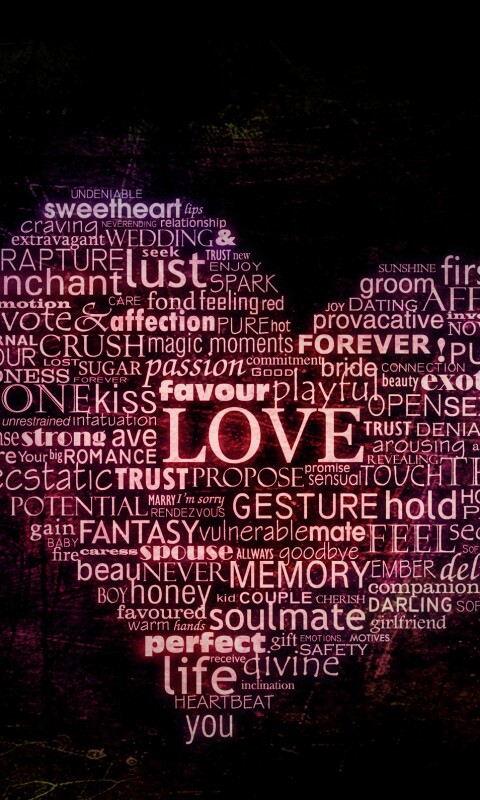 Слова любви обои