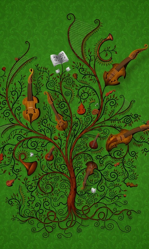 Музыкальное дерево обои