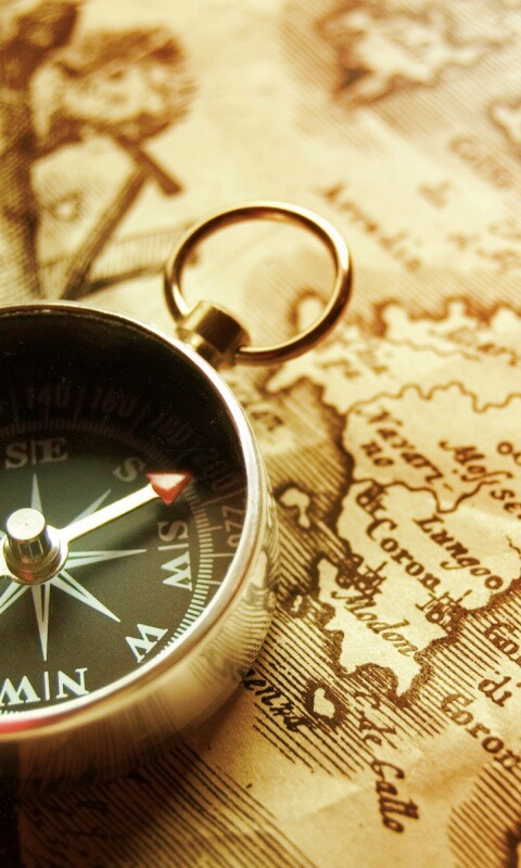 Компас и карта обои