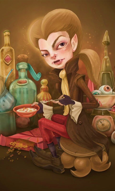 Вампир на кухне обои