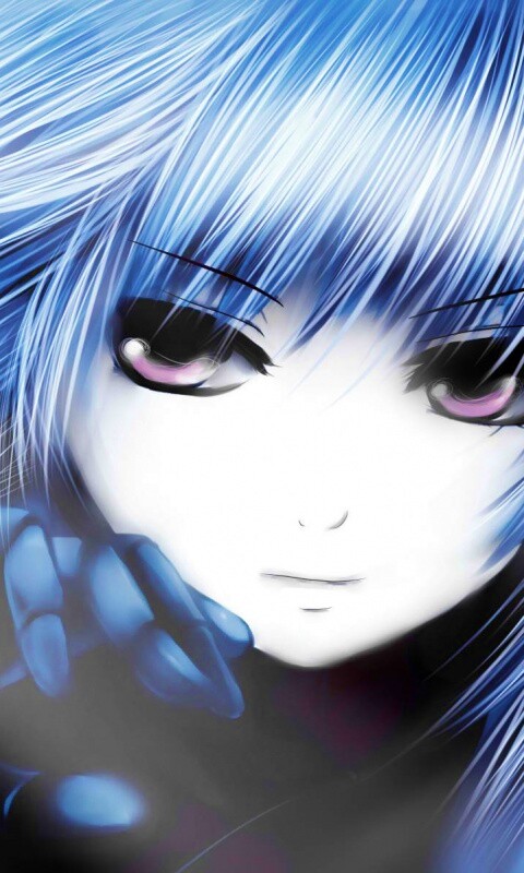 Девушка с голубыми волосами обои