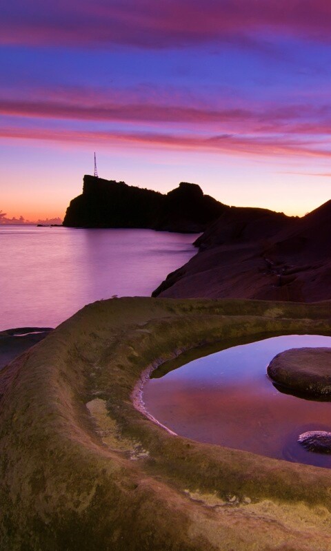 Закат на побережье обои