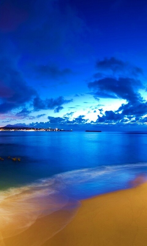 Пляж во франции ночью обои
