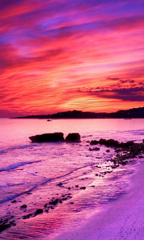 Бесподобный закат на море обои