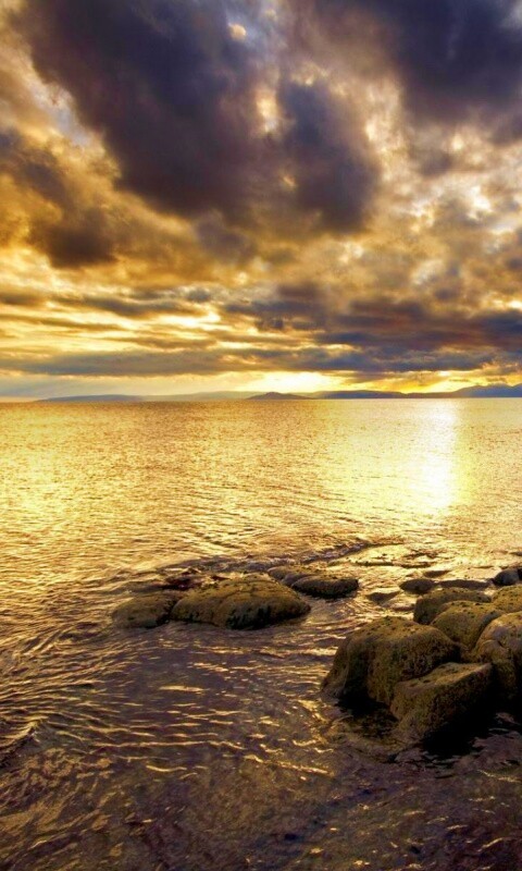 Красивый вид на вечернее море обои