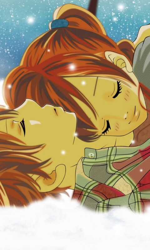 Двое на снегу из Bokura Ga Ita обои