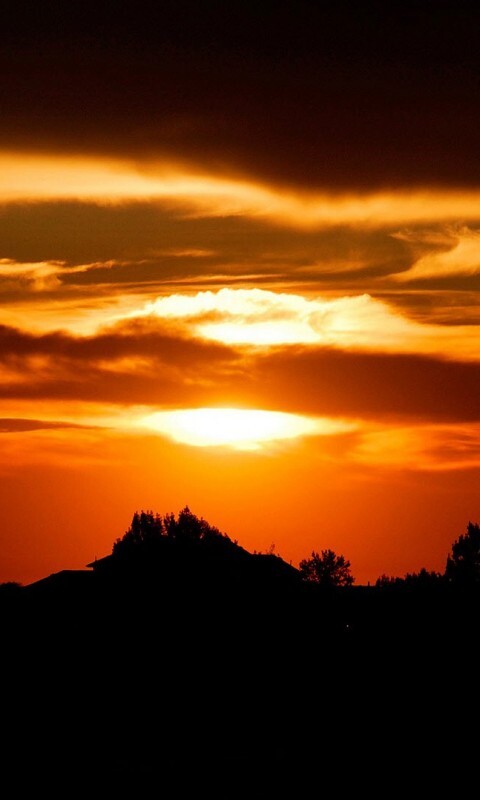 Оранжевый закат обои