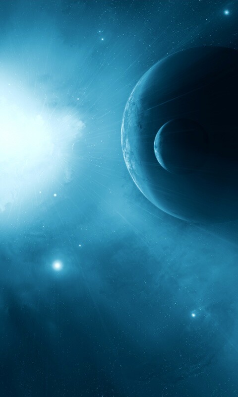 Перенасыщение голубым цветом обои