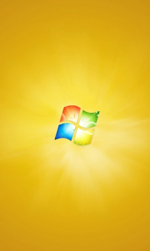Яркий желтый логотип Windows 7 обои