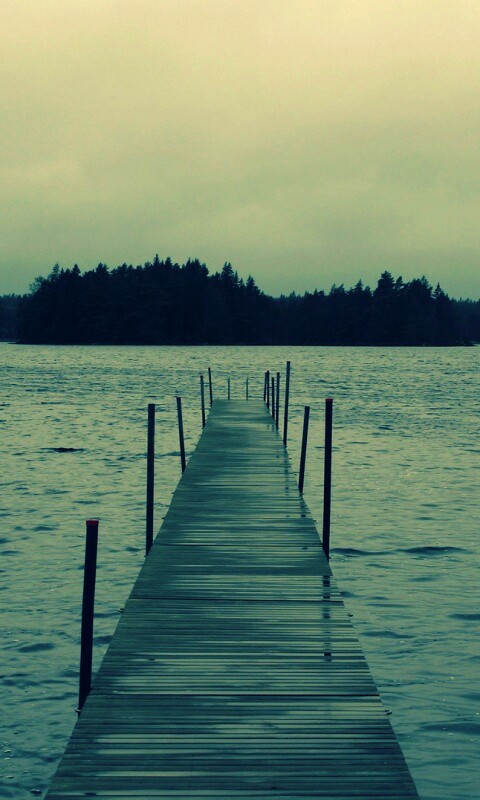 Причал на озере обои