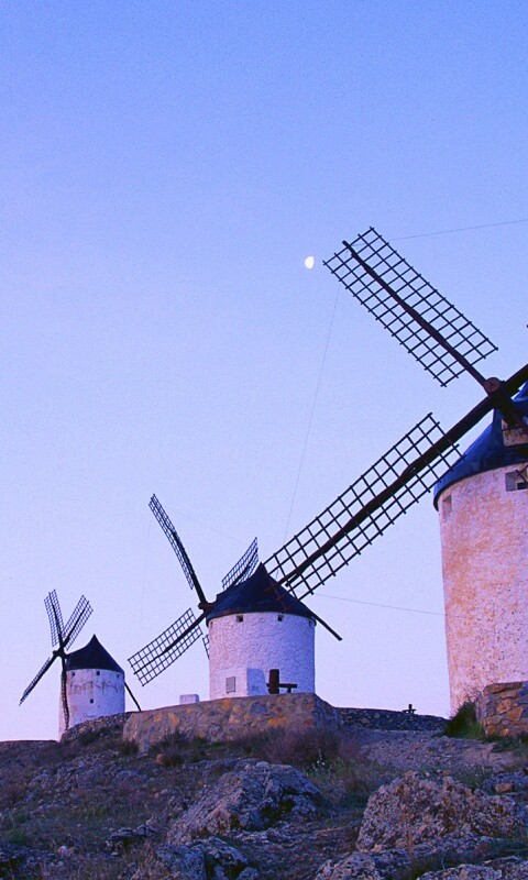 Пейзаж из ветряных мельниц обои