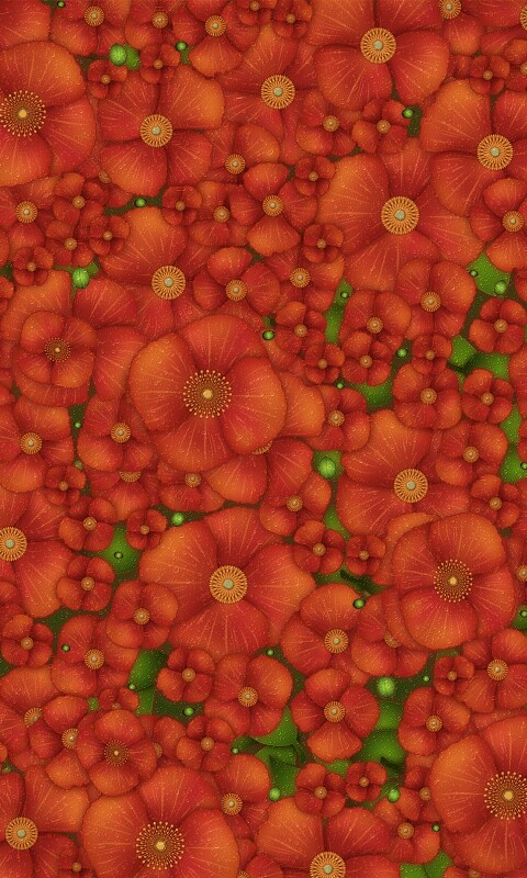 Рисунко с красными цветами обои