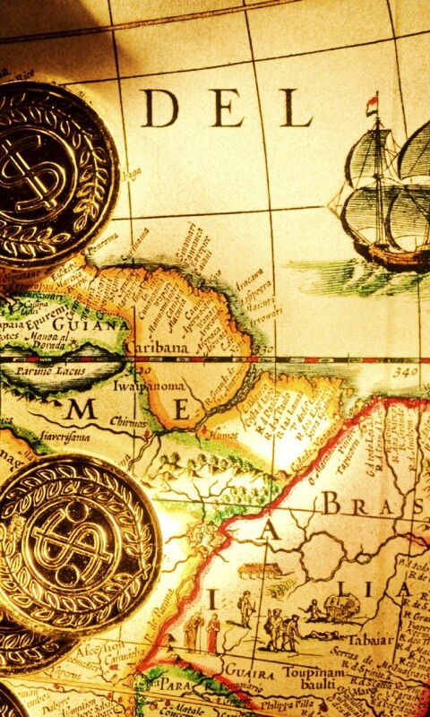 Деньги и карта сокровищ обои