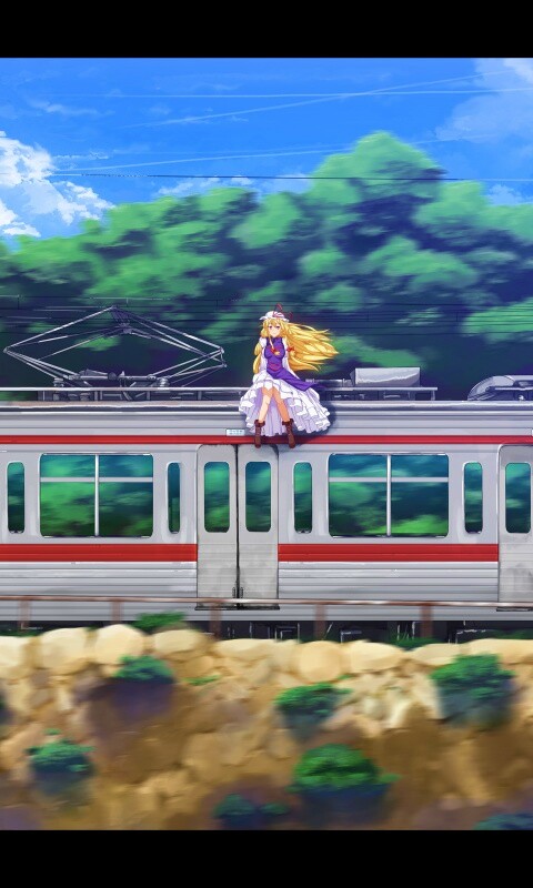 Девушка на крыше поезда обои