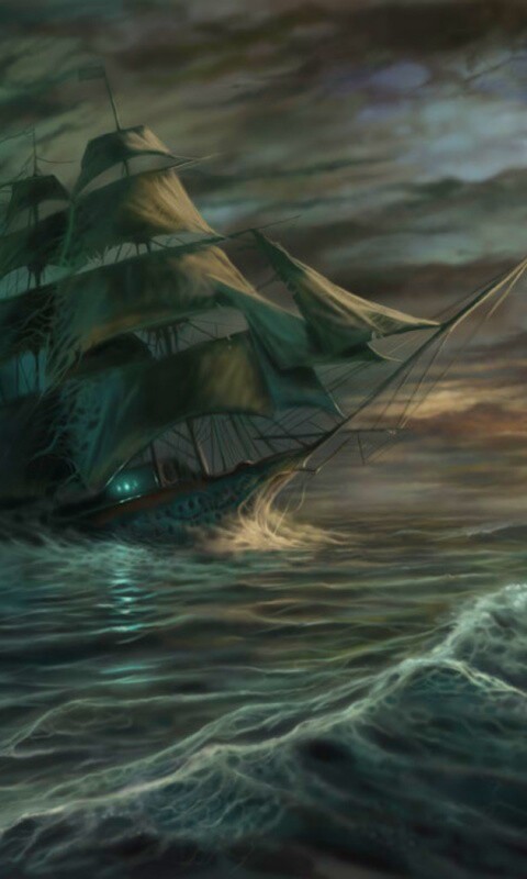 Корабль призрак поднимается со дна обои