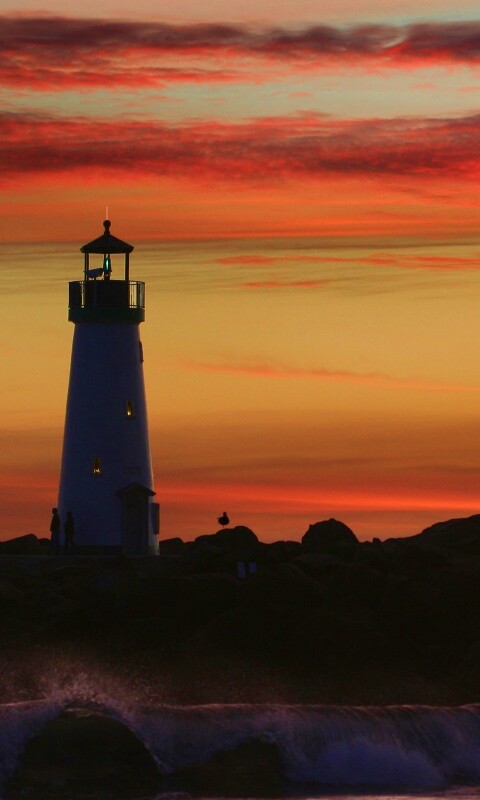 Вечерний маяк обои