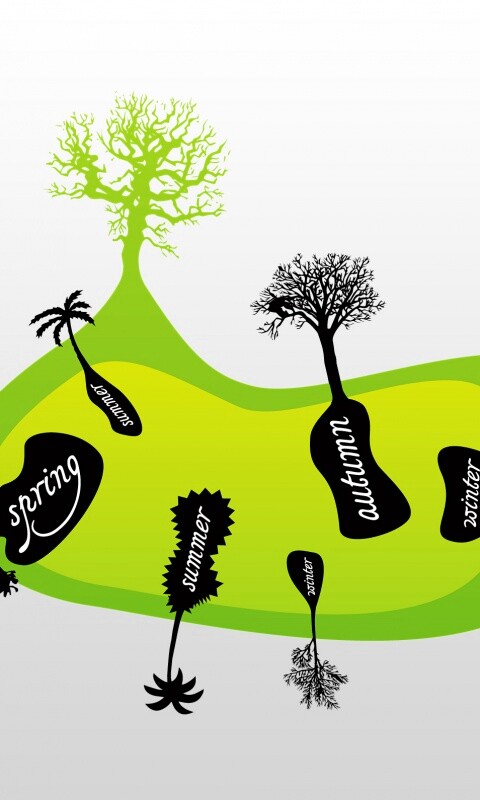 Деревья времен года обои