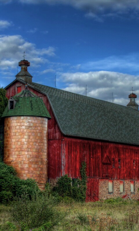 Старый красный амбар обои