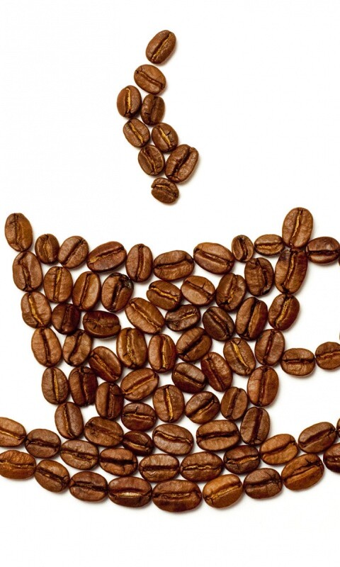 Картина из кофейных зёрен обои